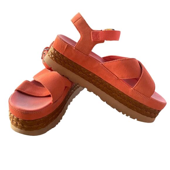 UGG Women's Coral platform espadrille Sandals size 10 Aubrey ankle strap boho - Picture 5 of 10
